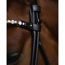 Оголовье 10016-F Bramin POLLY 2в1 выездка/тренз 2повода (черн)V