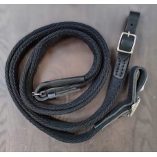 Повод ТРМ выездной хлопок/кожа (черный)