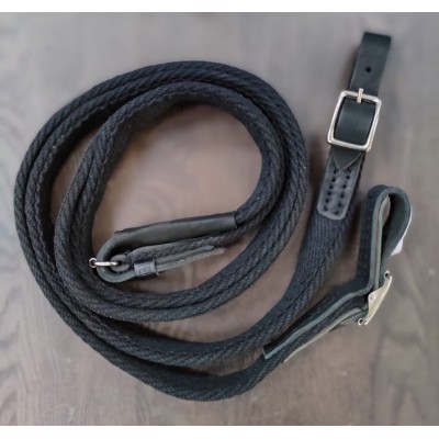 Повод ТРМ выездной хлопок/кожа (черный)