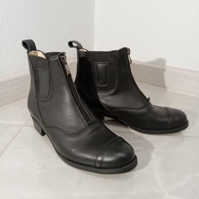 Ботинки 2070-39 Sheval RG молния спереди, кожа (черн)V